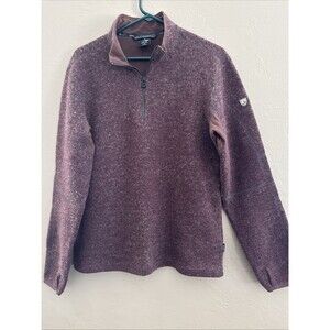 Kuhl Thermokore Men’s Medium 1/4 Zip Poly Wool Fleece Pullover Burgundy